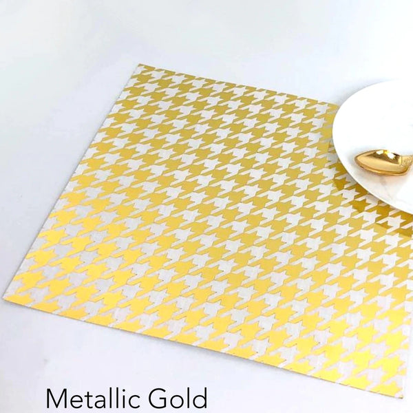 Gold Houndstooth Disposable Chargers