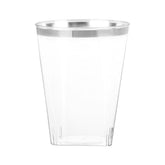Clear - Silver 9 oz Plastic Tumblers